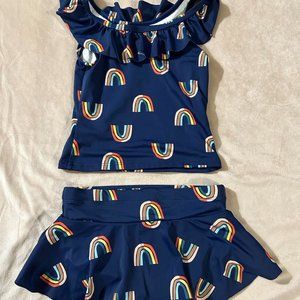 Hanna Andersson Swimsuit - Navy Rainbows